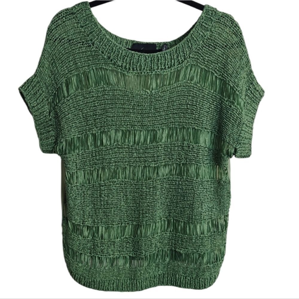 Elegant Green Knit Women's Sweater
